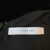 Dion Lee Fine Line Asymmetric Midi Dress Black Velvet Size US 2 - Celebrity Owned