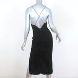 Dion Lee Fine Line Asymmetric Midi Dress Black Velvet Size US 2 - Celebrity Owned