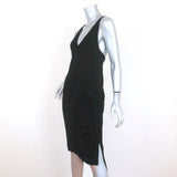 Dion Lee Fine Line Asymmetric Midi Dress Black Velvet Size US 2 - Celebrity Owned