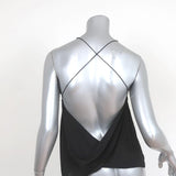 Dion Lee Fine Line Cami Black Velvet Size Small Draped Open Back Top - Celebrity Owned