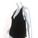 Dion Lee Fine Line Cami Black Velvet Size Small Draped Open Back Top - Celebrity Owned