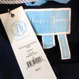 Draper James Peplum Sleeve Jacket Navy Cotton Size Extra Small NEW - Celebrity Owned