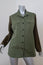 Dries Van Noten Contrast Sleeve Army Shirt Olive Cotton Size 44 Long Sleeve Top