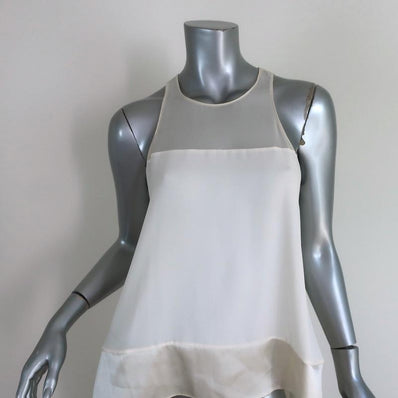 Elizabeth and James Tank Top Cannon Cream Satin-Trim Silk Size Extra Small - Celebrity Owned