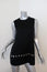 Elizabeth and James Top Khan Black Grommet-Trim Satin Crepe Size Extra Small