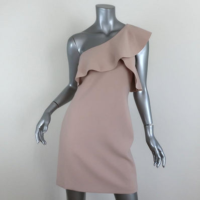 Elizabeth & James One Shoulder Dress Jerard Biscuit Stretch Crepe Size 6 NEW - Celebrity Owned