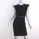 Emilio Pucci Dress Black Stretch Ponte Size US 6 Ruffle Sleeve Sheath - Celebrity Owned