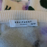 Equipment Cashmere Sweater Sloane Floral Print Sz Extra Small Crewneck Pullover - Celebrity Owned