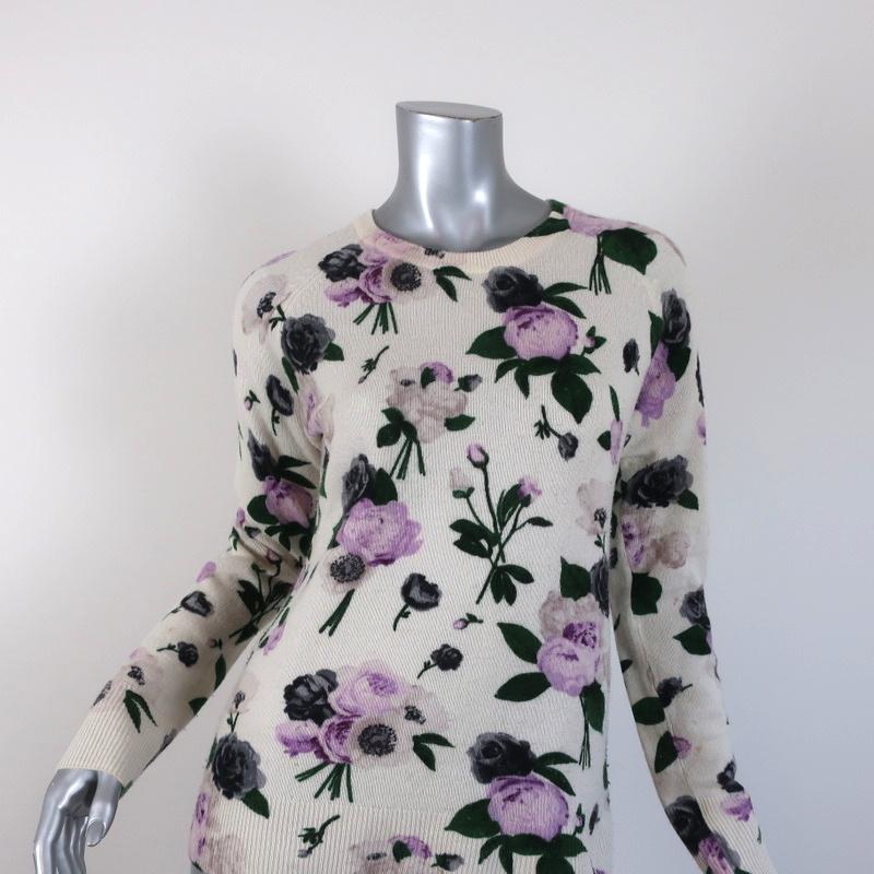 Equipment Cashmere Sweater Sloane Floral Print Sz Extra Small Crewneck Pullover - Celebrity Owned