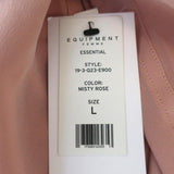 Equipment Essential Top Misty Rose Silk Size Large Long Sleeve Shirt NEW - Celebrity Owned