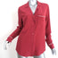Equipment Shirt Keira Pinot Noir Piped Silk Size Medium Long Sleeve Blouse