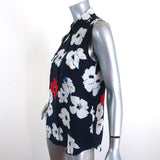 Equipment Slim Signature Sleeveless Top Navy Floral Print Silk Size Extra Small - Celebrity Owned