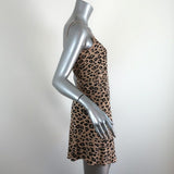 Equipment x Kate Moss Slip Dress Jessa Beige Leopard Print Silk Size Extra Small - Celebrity Owned