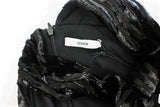 Erdem Top Zadie Black Striped Velvet Size US 4 Cutout Neck Blouse NEW - Celebrity Owned