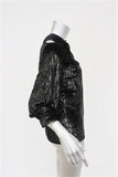Erdem Top Zadie Black Striped Velvet Size US 4 Cutout Neck Blouse NEW - Celebrity Owned
