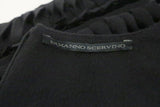 Ermanno Scervino Dress Black Angora Size 38 Sleeveless Ruffle-Trim Shift - Celebrity Owned
