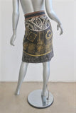 Etro Skirt Black Printed Silk Twill Size 42 - Celebrity Owned