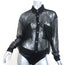 Faith Connexion Lace Bodysuit Blouse Black Size Medium Long Sleeve Top NEW