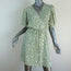 Faithfull The Brand Mini Wrap Dress Blanco Green/White Floral Print Size Medium