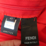 Fendi Dress Red Accordion Pleated Silk Size 40 Sleeveless Belted - Celebrity Owned