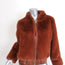 Flannel Faux Fur Bomber Jacket Brown Size 2