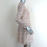 FRAME Mini Dress Off White Smocked Floral Print Chiffon Size Extra Small - Celebrity Owned