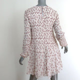 FRAME Mini Dress Off White Smocked Floral Print Chiffon Size Extra Small - Celebrity Owned