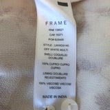 FRAME Mini Dress Off White Smocked Floral Print Chiffon Size Extra Small - Celebrity Owned