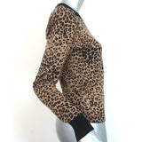 FRAME Sweater Cheetah Jacquard Wool-Cotton Size Small Puff Sleeve Pullover - Celebrity Owned