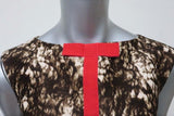 Giambattista Valli Dress Colorblock Printed Wool-Silk Size 42 Sleeveless Shift - Celebrity Owned