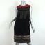 Giambattista Valli Dress Leopard-Trim Black & Gold Knit Size 44 Sleeveless Shift