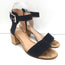 Gianvito Rossi Cork Sandals Rikki Navy Suede Size 36 Ankle Strap Mid-Heel