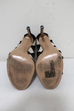 Gianvito Rossi Geometric Cutout Booties Black Suede & White Leather Size 36.5 - Celebrity Owned