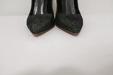 Gianvito Rossi High-Back Ankle Strap Pumps Black/Silver Metallic Suede Size 36.5 - Celebrity Owned