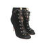 Gianvito Rossi Lace-Up Open Toe Ankle Boots Marie Black Velvet Size 40.5