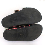 Givenchy Double-Buckle Slide Sandals Black Floral Print Leather Size 36 - Celebrity Owned
