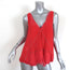 IRO Tank Top Sackson Red Grommet & Crochet Trim Crepe Size 36