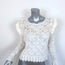 LoveShackFancy Sweater Natalie Cream Ruffled Pointelle Knit Size Medium