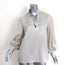 Nili Lotan Top Joey Beige Striped Silk Size Extra Small Bishop Sleeve Blouse
