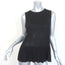 Theory Elvnee Pleated Peplum Top Black Jersey Size Medium Sleeveless Tank