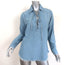 Nili Lotan Denim Lace-Up Top Mallory Chambray Size Small Long Sleeve Shirt