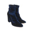 Tamara Mellon Ankle Boots Caress Navy Stretch Velvet Size 41 High Heel Booties