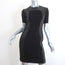 Martin Grant Dress Black Leather-Paneled Tweed Size Medium Short Sleeve Sheath