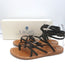 K.Jacques Zenobie Ankle Wrap Thong Sandals Dark Brown Suede Size 38