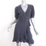Honorine Wrap Dress Charlotte Dark Gray Ruffled Linen Size Small Short Sleeve