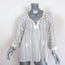 Joie Tassel Top Toluca B White Striped Cotton Size Small 3/4 Sleeve Blouse NEW