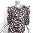 La Vie Rebecca Taylor Top Ariane Black Rose Print Stretch Cotton Size Small