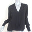 Ba&sh Long Sleeve Top Andy Black Crepe Size 0 V-Neck Blouse