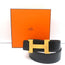 Hermes Constance 42mm Reversible Leather Belt Black/Chocolate Brown Size 85 NEW