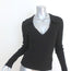 Citizens of Humanity Long Sleeve Polo Shirt Cameron Black Ribbed Knit Size Small